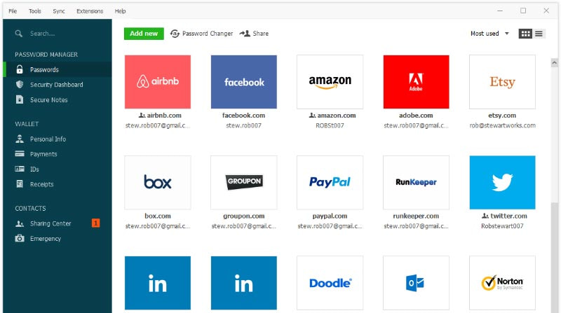 organizar as tarefas com o Dashlane